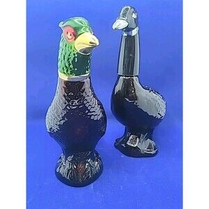 Avon Birds Lot of 2 Pheasant & Goose Vintage Decanter Bottles After Shave.